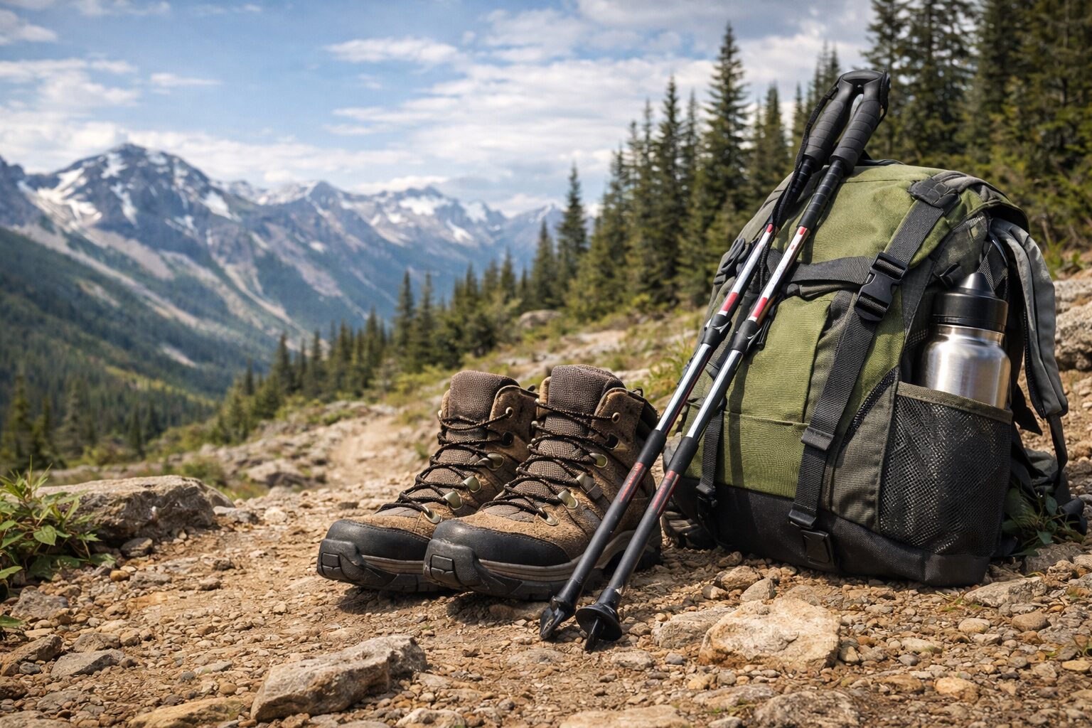 Honest outdoor gear reviews USA 9 Hiking boots and backpack on a USA mountain trail