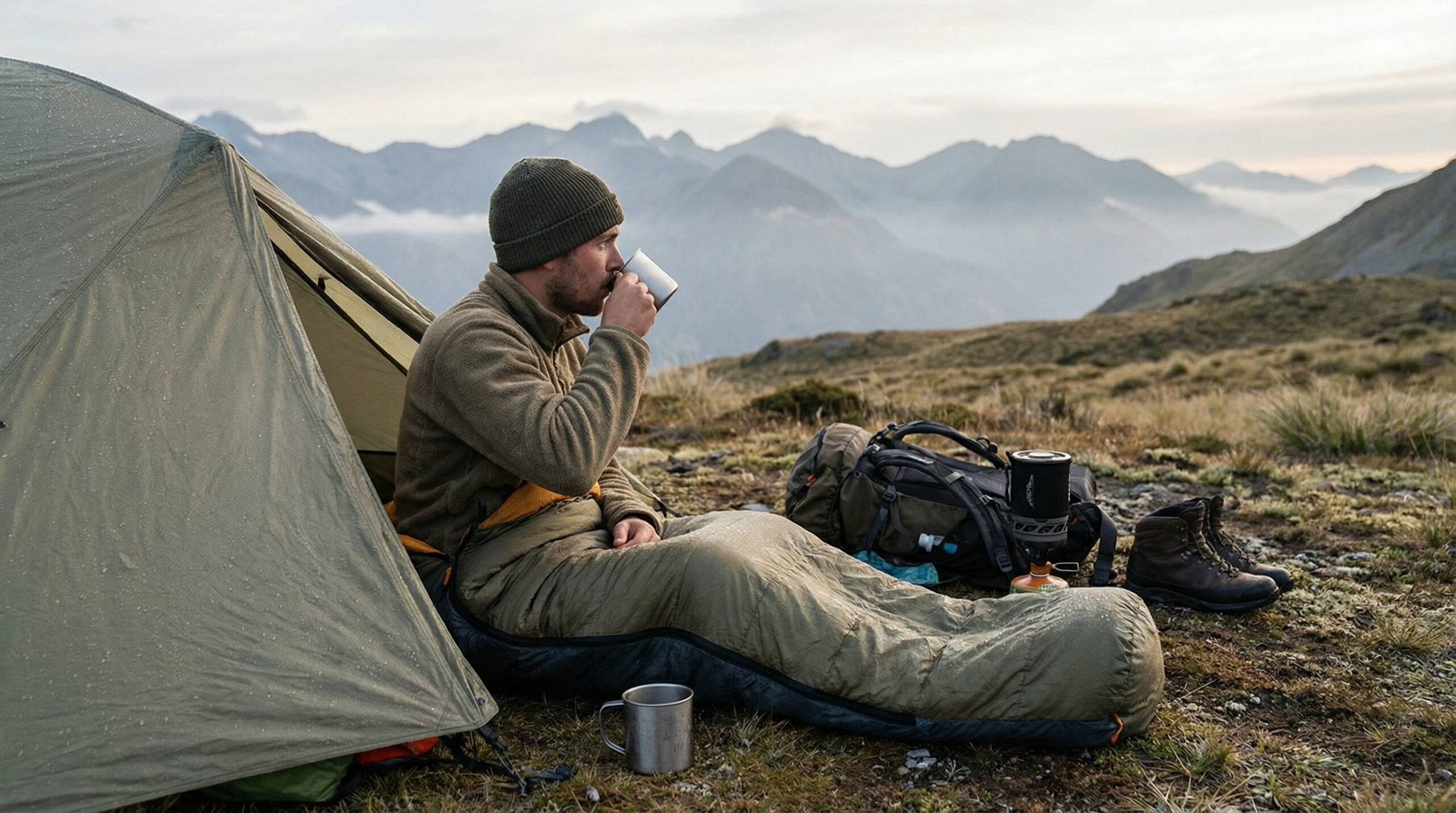 Sleeping Bags for Camping Hikes on a Cold Mountain Trail