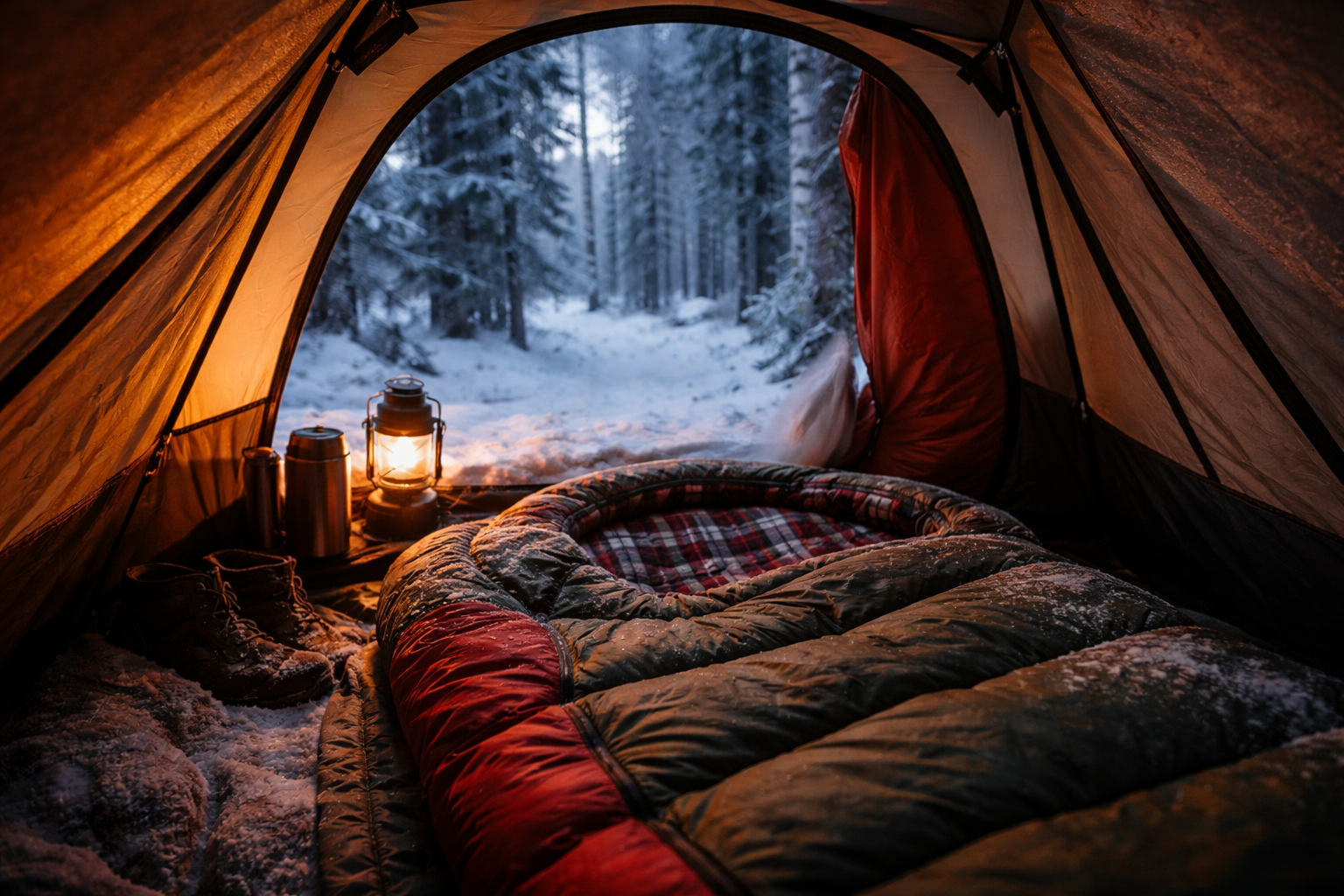 Top Cold Weather Sleeping Bags for Winter Camping at a Snowy Campsite