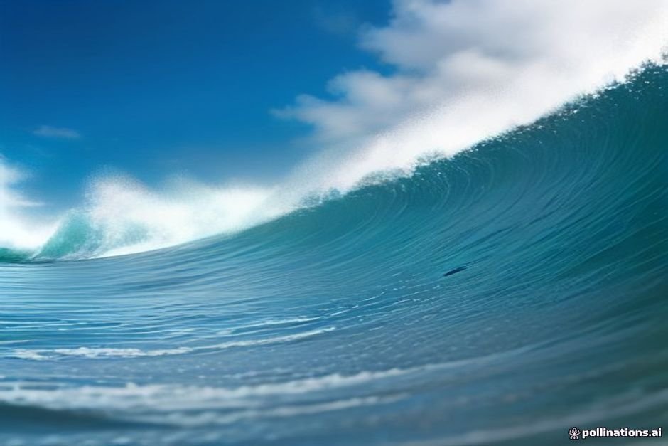 a compact waterproof action camera mounted on a surfboard, capturing a wave